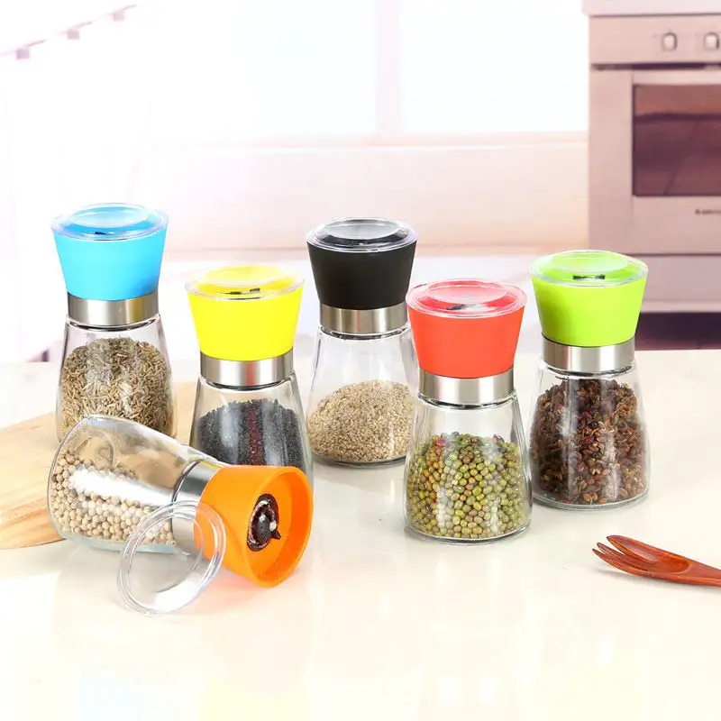 Frasco de vidro para temperar temperos e condimentos de utensílios de cozinha 180ml com tampa de plástico