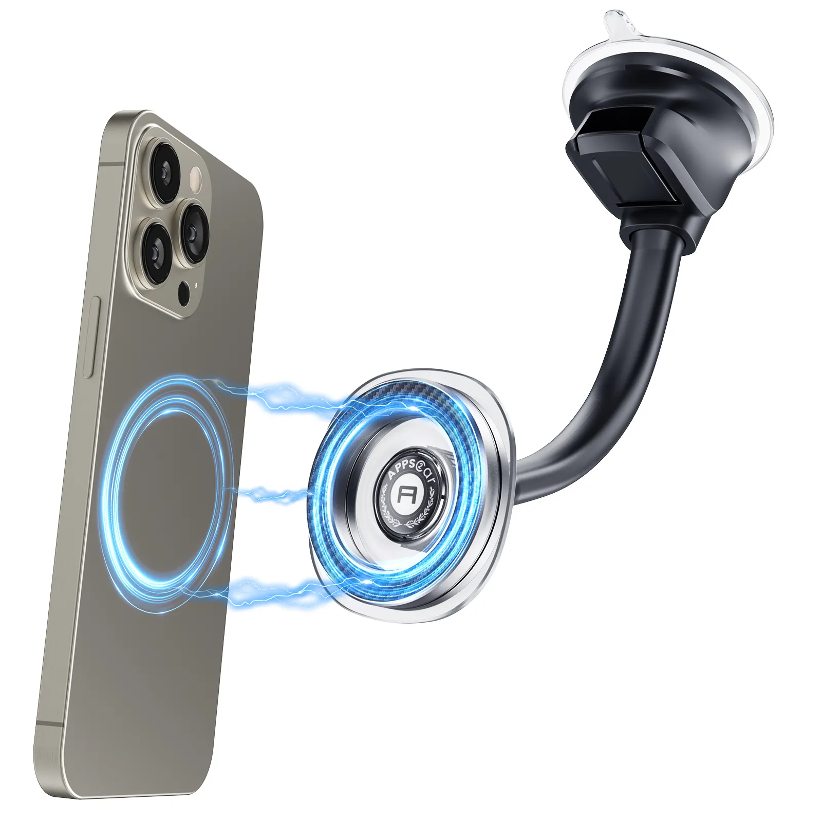 Car Phone Holder Handsfree Suction 360 Degrees Adjustable Magnetic Phone Holder Strong Magnets Car Phone Holder