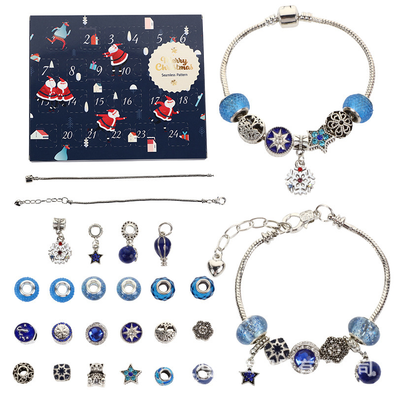 Ensemble de bracelets de Noël perlés - 7271 Ensemble de Noël Bleu