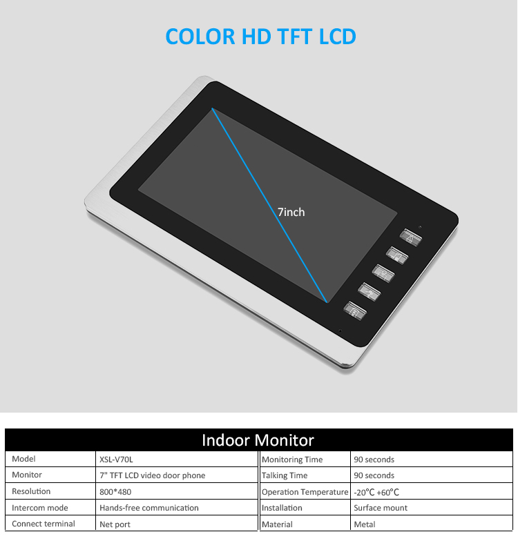 M4-V70L   factory direct good quality smart doorbell with waterproof camera video door phone system intercom doorbell