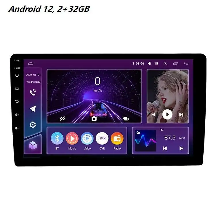 2 Din Android 11 9 10 дюймов камера заднего вида полный сенсорный экран GPS WIFI FM Double Din DVD плеер 2 + 32 ГБ с IPS экраном