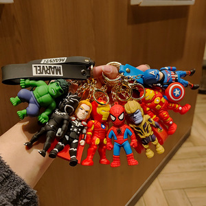 PVC çocuklar süper güç kaptan amerika avengers oyuncak örümcek-adam anahtar halkalı anahtarlık 3d karikatür örümcek adam marvel avenger anahtarlık - Product Image 2
