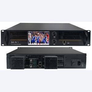 具有16/32/48通道NTSC PAL H.264视频编码的64合1 IP到模拟调制器网络管理射频调制器IPTV前端系统 - Product Image 1