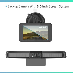 <strong>Backup</strong> <strong>Camera</strong> Kit 5&quot; LCD Reversing Monitor+IR Night Vision <strong>With</strong> Wireless Solar <strong>Camera</strong> IP65 Waterproof Rear View Back up <strong>Camera</strong> - Product Image 2