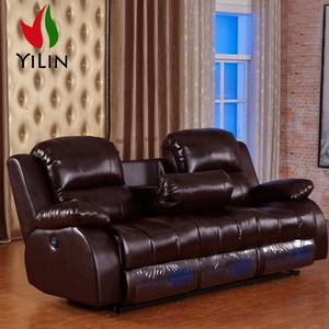 Moderne Leders essel für Heimkino Familien wohnzimmer und Filmkino Elegante Metallrahmen-Sof amöbel - Product Image 2