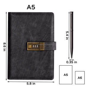 Cuaderno Rosa portátil pequeño B6 para mujer, diario de cuero falso con logotipo personalizado con Bloc de notas de encuadernación de costura y Diario de bloqueo de bolígrafo - Product Image 2