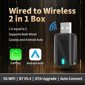 OEM 2025 Upgrade Konvertiert verkabelt in Wireless Car Play mit Acryl spiegel Stable Control 2-in-1 CarPlay & Android Auto Adapter - Product Image 2