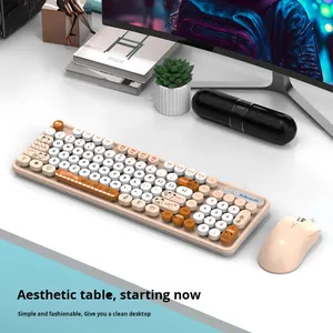 Viper K2 Wired RGB Backlit USB <strong>Keyboard</strong> Mouse Set Waterproof Retro Punk Girls Design for Desktop <strong>Computer</strong> Notebook Office <strong>Use</strong> - Product Image 2