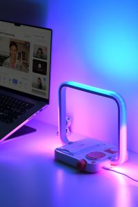 15W <strong>4</strong>-in-1 Smart Home <strong>LED</strong> Desk Lamp Wireless Charger Stand Phone Watch Holder 3 Colors 12-Level Brightness Auto <strong>Timer</strong> USB Power - Product Image 2