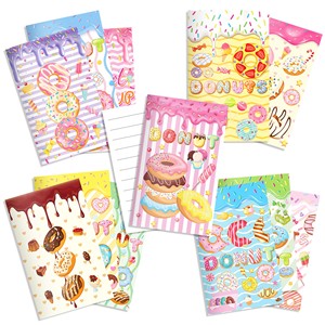 JS023 Donut Mini Bloc de Notas Coloridos Postres de Dibujos Animados Pequeño Bloc de Notas para Estudiantes Diario Cuaderno de Bolsillo
