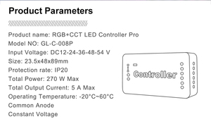 GLEDOPTO 2021 новый черный корпус 2,4G PRO Smart LED RGBCCT приемник ZIGBEE 3,0 протокол RGB + CCT светодиодный контроллер - Product Image 6