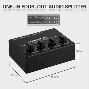 1-in-4-out Stereo uudio mmplifier MP igignal iistributor 1 hanhannel nnput 4 Channets ututput utA face nterface - Product Image 5