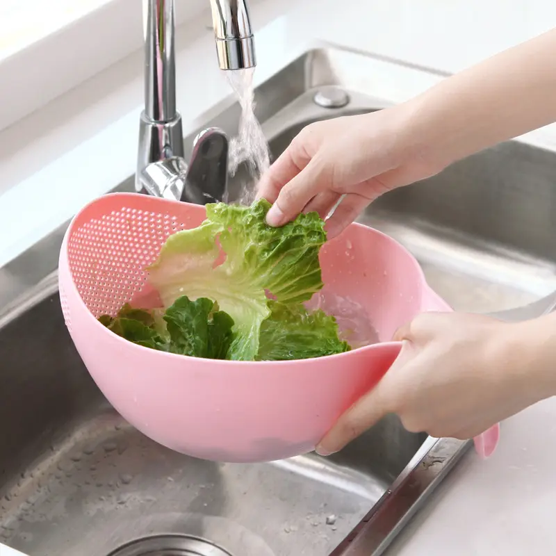Küchen zubehör Kunststoff Obst Gemüse Wasch filter Sieb Korb Sieb Abtropffläche Reinigungs gerät mit Griff