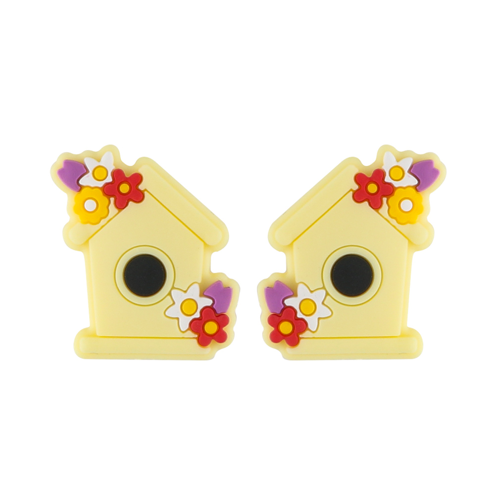 Flower house Focal bead Cream Yellow SA240
