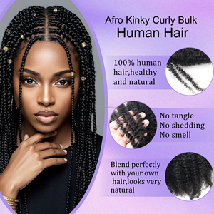 100g afro kinky số lượng lớn bán buôn afro kinky xoăn 100% 4B số lượng lớn tóc con người bó cho <span class=keywords><strong>Twist</strong></span> số lượng lớn cho bện - Product Image 5
