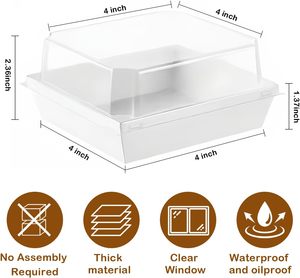 Şeffaf PET plastik kapaklı kaplanmış kağıt kek kutuları cheesekek tatlı ambalaj kutusu - Product Image 2