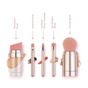 5 in 1 makyaj fırçası taşınabilir makyaj fırçalar için toz vakıf kapatıcı krem göz farı kaş dudaklar kozmetik güzellik araçları - Product Image 2