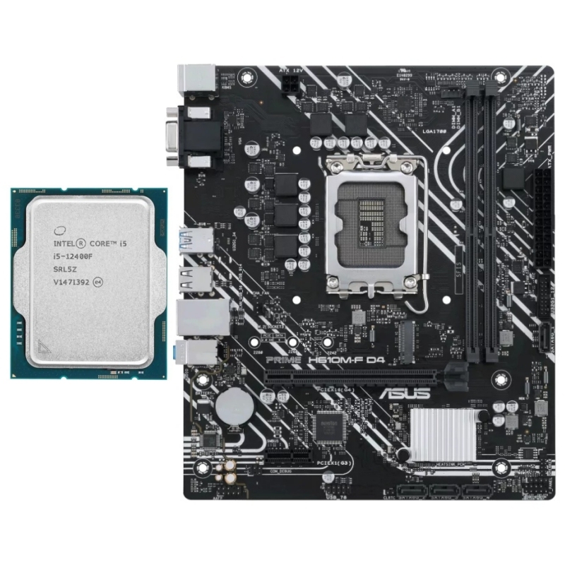 Placa base ASUS H610M-F/K + Core I5-12400F
