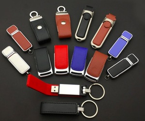 高品质散装廉价流行风格皮革材料u盘带定制标志创意u盘 - Product Image 4