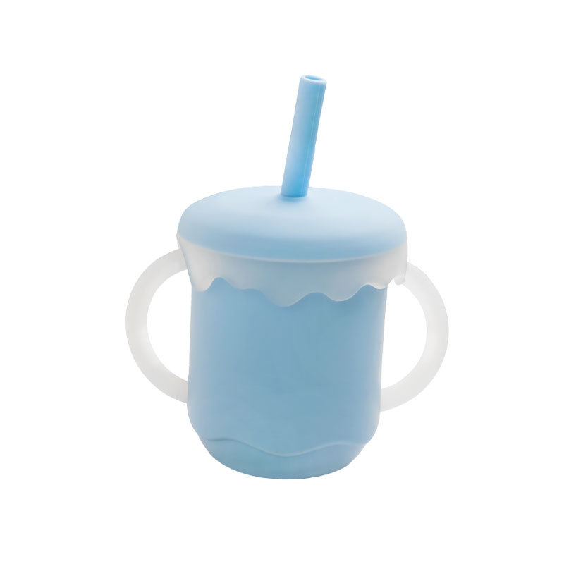 Taza de paja azul