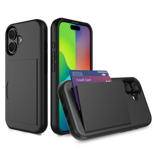 卡槽侧开手机套适用于iPhone 16 Plus防震钱包卡袋盖适用于iPhone 15 14 Pro 13 12迷你11 Pro Max - Product Image 1