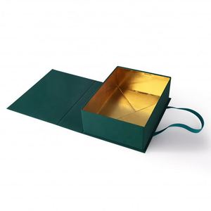 Dark Green Cheap Folding Gift Boxes <strong>Custom</strong> Printed Magnetic Paper Packaging Box With <strong>Elastic</strong> <strong>String</strong> - Product Image 6