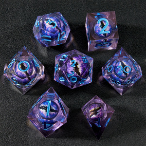 Özelleştirilmiş çokyüzlü reçine göz küresi ucu keskin zar seti kurulu oyunları D20 için rpgdnd oyunları - Product Image 1