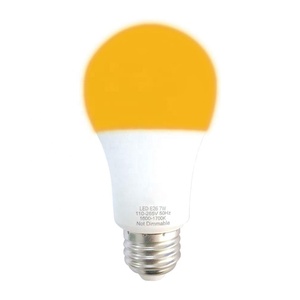 <strong>7W</strong> E26 E27 B22 Blue <strong>Light</strong> Blocking LED Yellow Bug <strong>Light</strong> Eye Protection Amber Bulb for Reading - Product Image 1