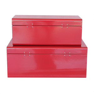 Christmas <strong>Red</strong> Set of 2 Metal <strong>Trunk</strong> Storage <strong>Trunk</strong> Metal Storage <strong>Trunks</strong> - Product Image 4
