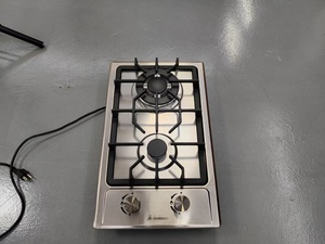 2燃烧器燃气灶烹饪12英寸不锈钢面板内置燃气灶1.5V DC点火