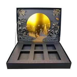 豪华定制印刷展示纸板纸生日创意惊喜礼品包装圣诞翻盖弹出式3d盒 - Product Image 5