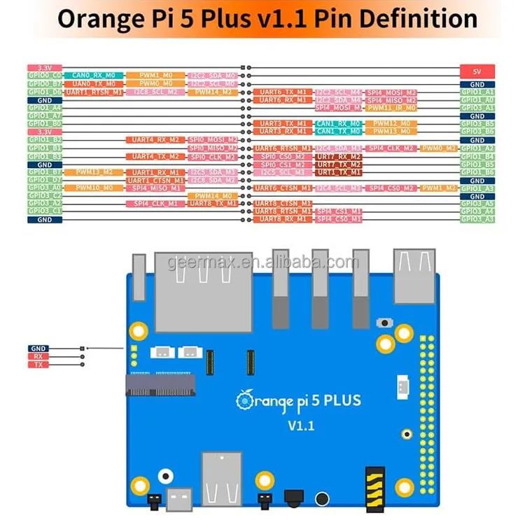 오렌지 파이 5 플러스 32GB LPDDR4/4x 록칩 RK3588 8 코어 64 비트 싱글 보드 컴퓨터 (eMMC 소켓 개발 보드 Pi5 + 32G 포함)
