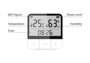 El sensor detector de temperatura y humedad de invernadero inalámbrico Tuya funciona con la red WiFi DE LA APLICACIÓN Smartlife Tuyasmart - Product Image 6