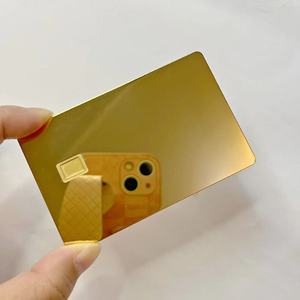 可定制24 k镜面黄金空白金属信用卡蚀刻签证借记卡空白卡带磁条金卡