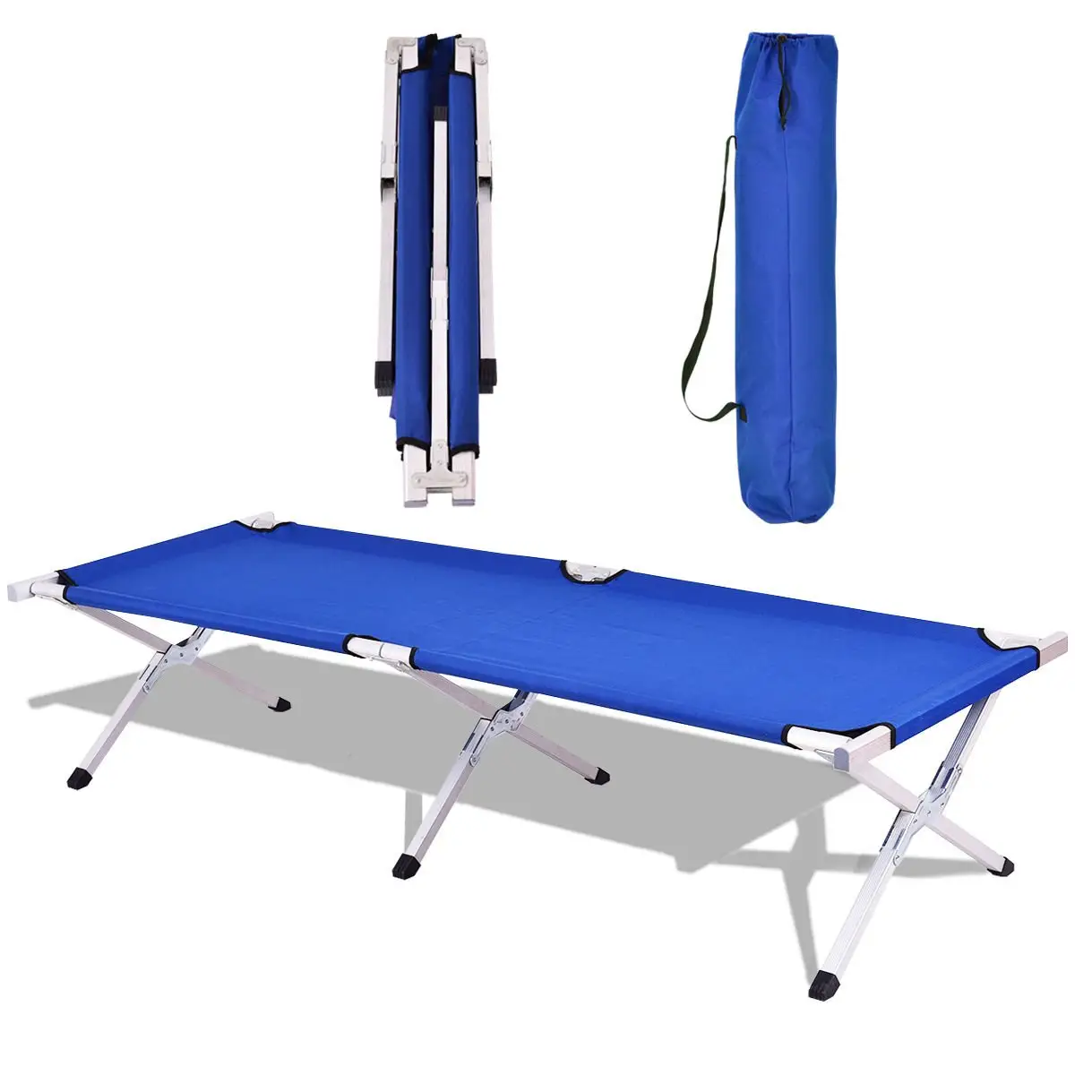 Portable folding foldable aluminum stretcher camping bed with 600D carrying bag
