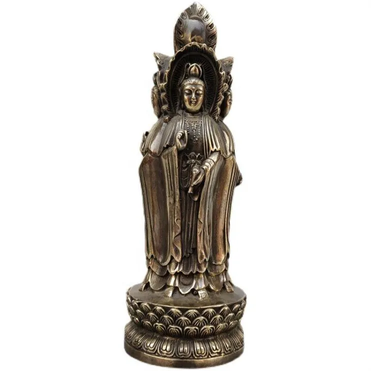 Produsen menjual kerajinan relijius patung perunggu ukuran hidup patung Buddha Wanita