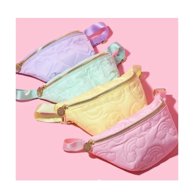 Solide Farbe Damen Taillenbeutel als Geschenk Kinder Outdoor Sport Kissenbeutel stilvolle Nylon-Bresttasche