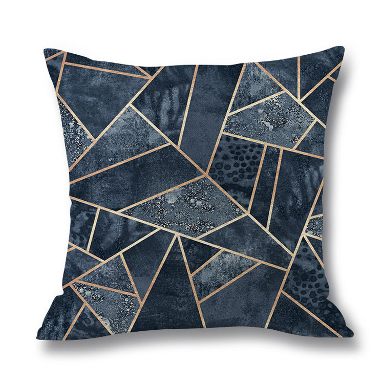 Colorful Geometric Digital Print Pillowcase Linen Cushion Cover