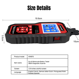 OBD2 Car Scanner Automotive Engine Trouble <strong>Codes</strong> and Battery Checker KONNWEI KW870 - Product Image 6
