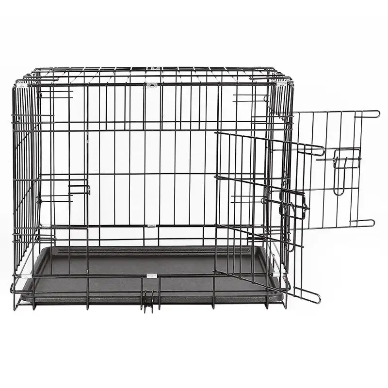 Factory Multisize Black Outdoor Folded Dog Cage For Stainless Steel Large Dog Cage Metal Dog Kennel