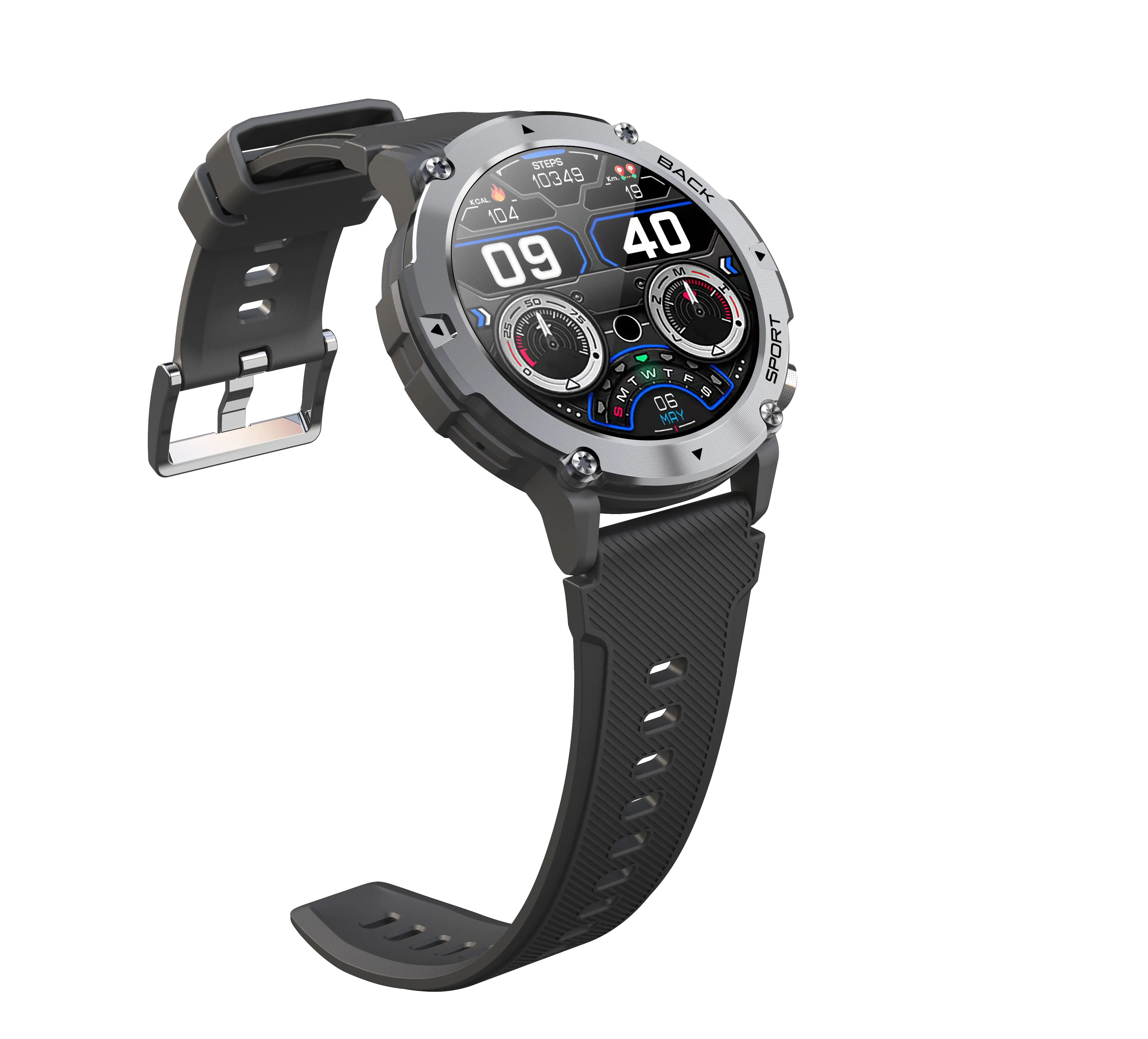 C21 ao ar livre relógio inteligente Bluetooth chamando multi-esporte modo fitness pulseira com monitoramento de freqüência cardíaca-preto