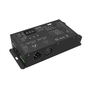 D4-XE 4 Channel RGBW <strong>DMX</strong> 512 RDM Decoder <strong>PWM</strong> Frequency XLR3 RJ45 RGB DMX512 <strong>Controller</strong> Digital Green Terminal