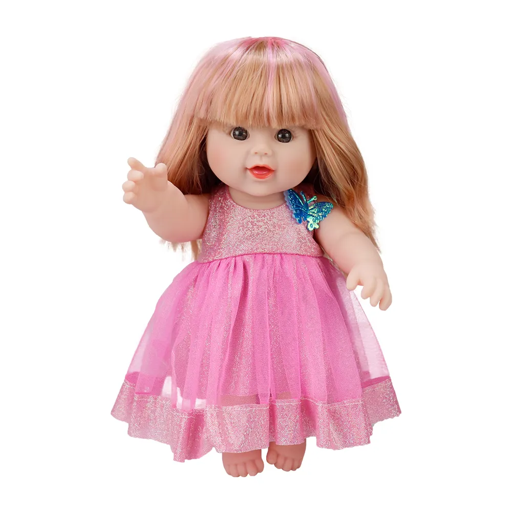 สวยตุ๊กตาเด็กทารกสีชมพูจุดผม12นิ้วตุ๊กตาสาวตุ๊กตาเหมือนจริงเจ้าหญิงสไตล์เด็กของเล่นตุ๊กตา