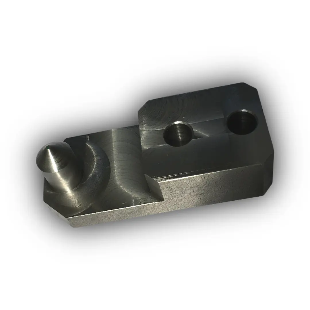 Fresado CNC personalizado de alta precisión a partir de un solo bloque de metal Enchufe mecánico en componentes de acero al carbono