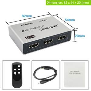 Orijinal OEM fabrika 8K Ultra HD 3x1 HDMI anahtarı 3 1 Out IR uzaktan kumanda ile HDTV DVD PS3 PS4 Xbox için - Product Image 4