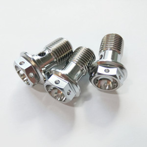 Garde5 <strong>Titanium</strong> Single Banjo Bolts M10x1.0 Brake Fitting Adapter M10 Metric Thread Single Banjo Bolt Universal M10 X <strong>1</strong> mm - Product Image 5