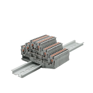 Bloques de terminales de resorte de conexión de empuje de latón de plástico de riel DIN de alimentación a través de PA66 800V 24A de 2, 2, 0 - Product Image 6