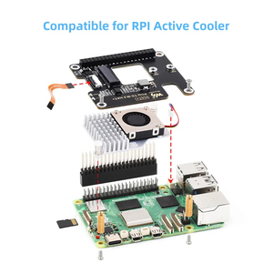 Raspberry Pi 5 PCIe zu M.2 HAT NVME Hochgeschwindigkeits-Erweiterungs karte mit 16P-Kabel GPIO-Header-Unterstützung Aktiver Kühler für RPI 5 Pi5 - Product Image 6