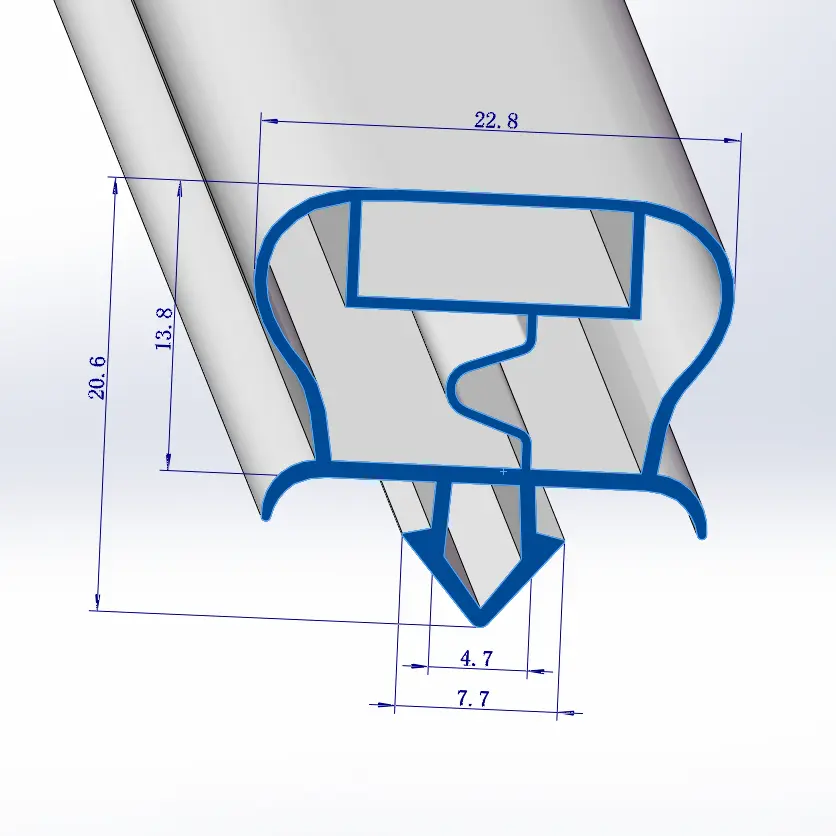 Di stoccaggio a freddo frigorifero frigorifero del pvc di plastica di gomma guarnizione strisce di guarnizione della porta profilo estruso