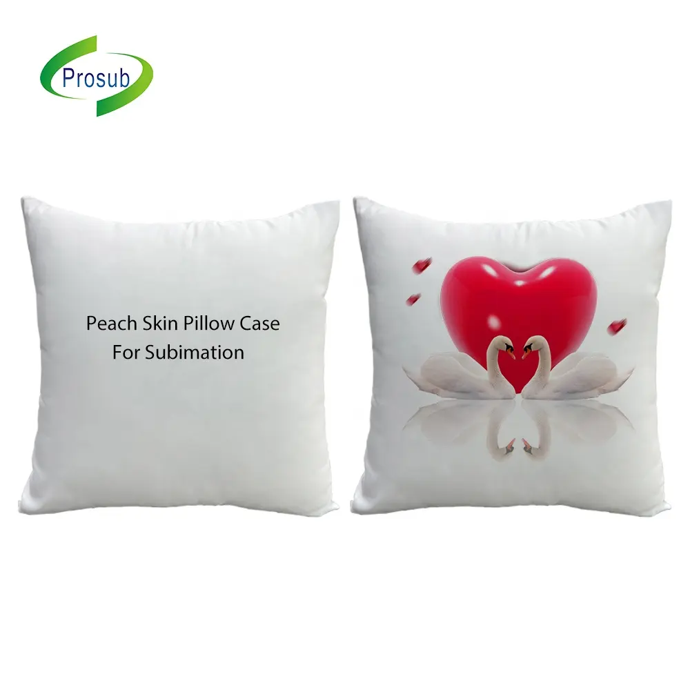 Prosub Sublimation blanc taie d'oreiller personnalisé peau de pêche Polyester impression Logo 40*40cm taie d'oreiller Sublimation coussin couvre